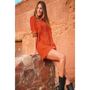 Mare Butik Kadife Uzun Gömlek Elbise Ceket