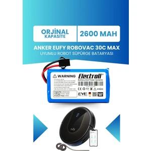 Eufy Robovac 30c Max Batarya (ORJİNAL KAPASİTE) 2.600mah Pil Akıllı Robot Süpürge Batarya Değişimi