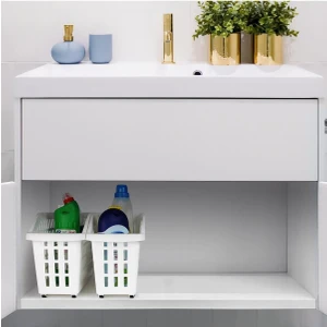 5 Adet Beyaz Tekerlekli Dolap I?çi Düzenleyici Sepet, Tekerlekli Pratik Düzenleme Sepeti