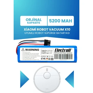 Xiaomi Robot Vacuum X10 Uyumlu Robot Süpürge Bataryası 5200MAH Robot Süpürge Pili