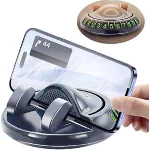 360° Dönebilen Yapışkanlı Numaratörlü Araç Telefon Tutucu Masaüstü Telefon Standı