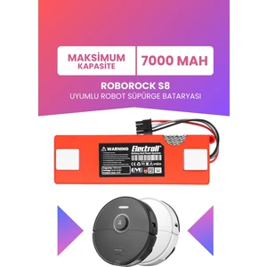 Roborock S8 Uyumlu Batarya (MAKSİMUM KAPASİTE) 7000mah Pil Robot Süpürge Batarya Değişimi