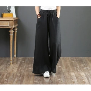 Keten Günlük Pantolon Beli Lastikli Bağcıklı LN12SIYAH3