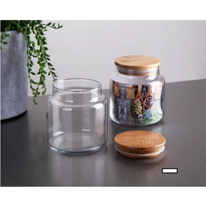 Bambu Kapaklı Cam Kavanoz 2 Adet-0,5 Lt