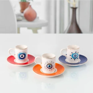 Güral Porselen Camelia 12 Parça 6 Kişilik Kahve Takımı 6705 Nazar