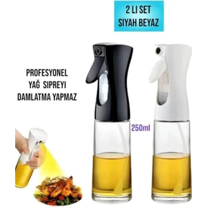 2 ‘li Cam Sprey Şişe Yağdanlık Airfryer Püskürtmeli Yağlık Fısfıs Yağdanlık