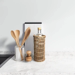 Dekoratif Çok Amaçlı Doğal El Yapımı Hasır Şişe Kılıfı Muhafaza