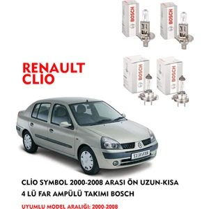 Clio Symbol 2005 Model Ön Uzun-Kısa 4 Lü Far Ampülü Takımı (Sarı Renk)