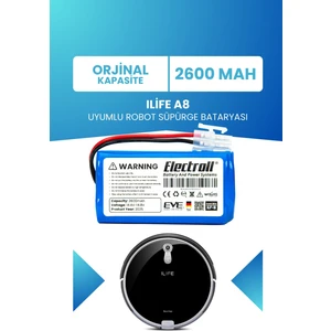 Ilife A8 Uyumlu Batarya (ORJİNAL KAPASİTE) 2600mah Pil Robot Süpürge Batarya Değişimi