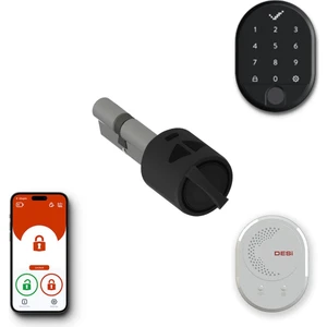 Utopic R Siyah Akıllı Kilit Telefondan Kontrol - Akıllı Köprü - Parmak İzi Set - Her Kapıya Deliksiz Montaj Imkanı