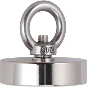 Süper Güçlü 60 mm Çap Halkalı Büyük Neodyum Pot Mıknatıs, Magnet Fishing, Kurtarma Mıknatısı
