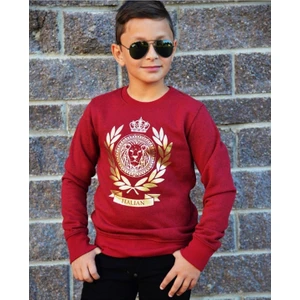 Mybrand Çocuk Lüks Sweatshirt MB-007BORDO