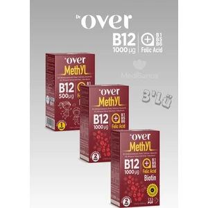Dr. Over B12 (Methyl) Plus - B12 Vitamini, Biotin, Folik Asit, Vitamin B1, Vitamin B5, Vitamin B6 Içeren Takviye Edici Gıda, Sprey, 20 ml - 3 Kutu