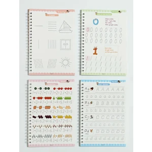 4 Adet Sihirli Yazı Defteri, Yaz Silinsin Egzersiz Kitabı 5 Dolum 1 Kalem Tutucu Hediyeli