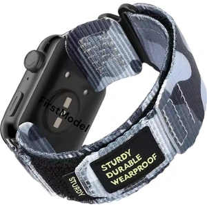 Huawei Watch Fit 3,4,4 Pro Uyumlu Premium Cırtlı Bant Kordon Kamufaj Gri