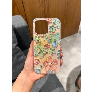 Mee Kılıf Apple iPhone 13 Pro Max Uyumlu Çiçek Desenli Koruyucu Sert Silikon Kılıf