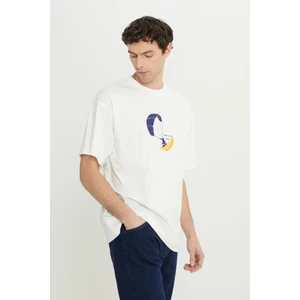 Altınyıldız Classics %100 Pamuk Oversize Fit Rahat Kesim Bisiklet Yaka Baskılı Tişört