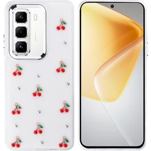 Infinix Hot 50 Pro 4g Kılıf Airbag Tasarımlı Simli Şeffaf Kutup Kapak