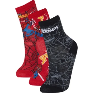 Erkek Çocuk Marvel Spiderman 3'lü Pamuklu Uzun Çorap E5169A8NS
