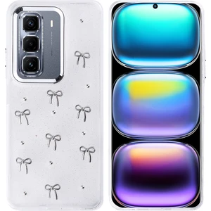 Infinix Hot 50 Pro Plus 4g Kılıf Airbag Tasarımlı Simli Şeffaf Kutup Kapak