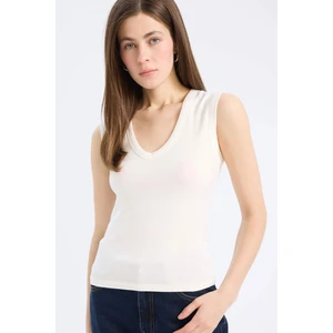 Slim Fit Dar Kesim V Yaka Ribana Atlet E5779AX25SP