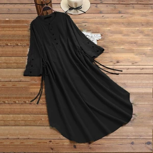 Salaş Büzgü Detaylı Uzun Elbise