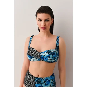 Azure Drapeli Bikini Üst