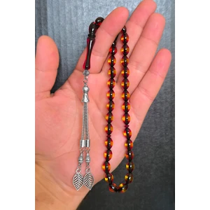 Silvera Telkari Erkek Sürmeli Toz Kehribar Tesbih BT012