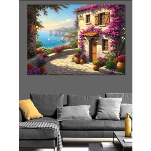 Çiçeklerle Süslenmiş Ev Dekoratif Tablo