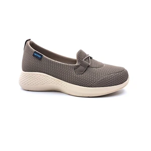 King Paolo Krakers K5034 Anatomik Taban Bağcıksız Kadın Vizon Bej Tekstil Spor Ayakkabı