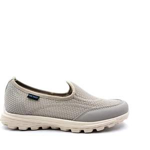 KM5889 Krakers Anatomik Taban Bağcıksız Kadın Bej Renk Tekstil Günlük Ayakkabı