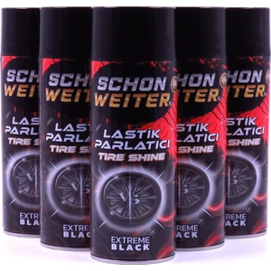 5'li Avantaj Set, Lastik Parlatıcı 500 ml, Aerosol Sprey, Parlak ve Korunmuş Görünüm, Şeffaf Tabaka