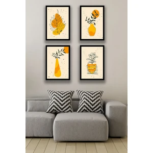 4 Parça Çerçeve Görünümlü Estetik Tablo Modeli, Oturma Odası, Salon, Ofis, Yatak Odası Duvar Dekoru