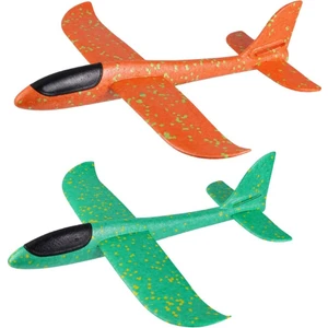 Yeşil & Turuncu Çocuk Köpük Uçak 2'li Set - El Planörü, Elle Atılan Dayanıklı Uçan Oyuncak
