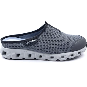 King Paolo K1275 Memory Foam Burnu Kapalı Gri Erkek Sabo Terlik