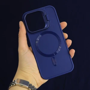 iPhone 15 Pro Uyumlu Standlı Magsafe Esnek Lüks Silikon Kılıf