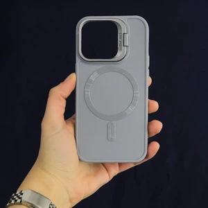 iPhone 15 Uyumlu Standlı Magsafe Esnek Lüks Silikon Kılıf
