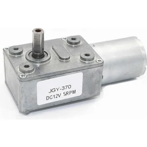 JGY370 Dc 12V 5 Rpm Redüktörlü Dc Motor 2 Yönde Dönme L Tip 26KG.CM Yüksek Tork Metal Dişli