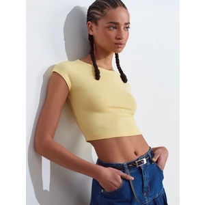 30528 Pamuk Ve Modal Karışımlı Crop Top-Siyah