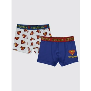 Süperman Erkek Çocuk 2'li Boxer Set 2-10 Yaş Mavi