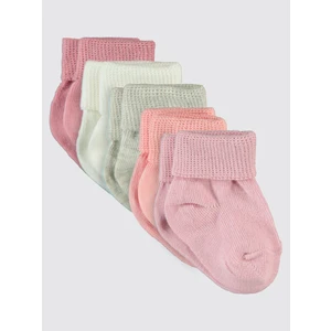 Civil Baby Kız Bebek 5'li Çorap Set 6-12 Ay Pembe