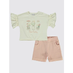 Pierre Cardin Kız Bebek Şortlu Takım 6-24 Ay Pembe