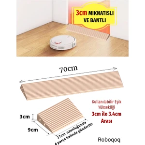 3cm Bej Robot Elektrikli Süpürge Rampası Kapı Eşik Rampası