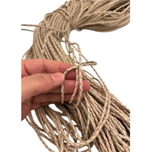 Çanta Aksesuar Deri Tüp Örgü 3 mm 1 Metre Bej  renk