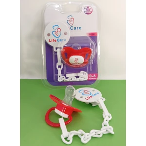 Life Care Baby LifeCareBaby Askılı Damaklı Ortodontik Emzik 1 Numara 0- 6 Ay Kırmızı