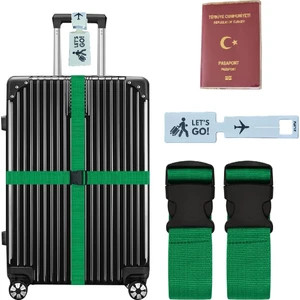 Valiz Kemeri 2 Adet + Etiket 1 Adet + Şeffaf Pasaport Kılıfı 1 Adet