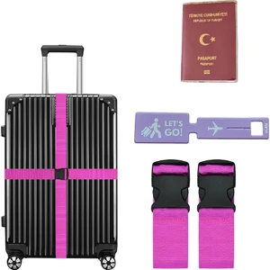 Valiz Kemeri 2 Adet + Etiket 1 Adet + Şeffaf Pasaport Kılıfı 1 Adet