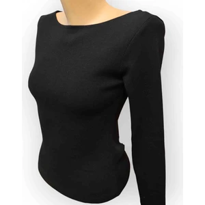 Zeynep Öykü Style Kayık Yaka Fitilli Kaskorse Örme Bluz
