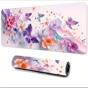 Sge Teknoloji 70X30 cm 3D Çiçek Kelebek Temalı Kaydırmaz Taban Speed Yüzey Oyuncu Mouse Pad Gaming