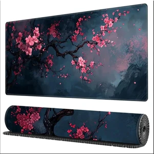 Sge Teknoloji 70X30 cm Kiraz Çiçeği Temalı Kaydırmaz Taban Speed Yüzey Oyuncu Mouse Pad Gaming